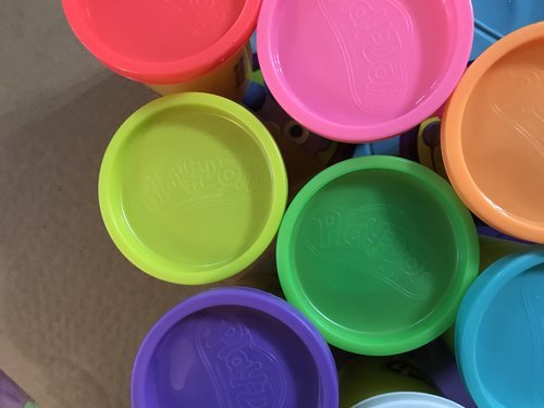paint with play doh - box and colors
