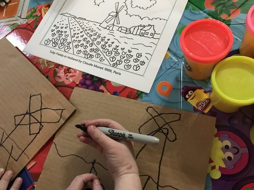 paint with play doh - drawing picture