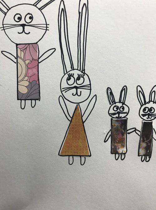 bunny doodle art project - negative space