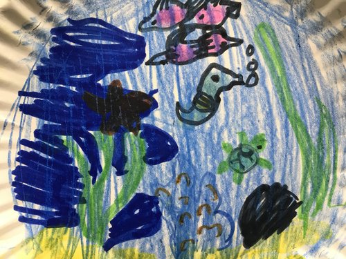 fingerprint art activities for kids - ocean biome