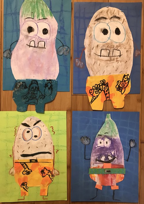 potato pants art project - all finished