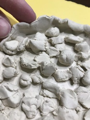 clay mini pie art project - making berries
