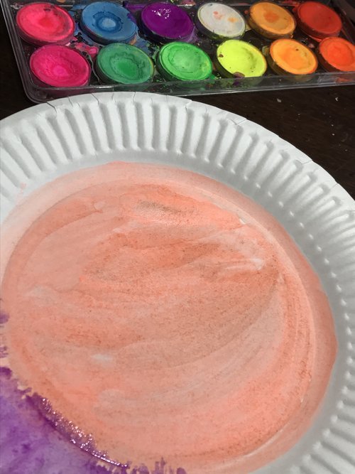 clay mini pie art project - painting plate