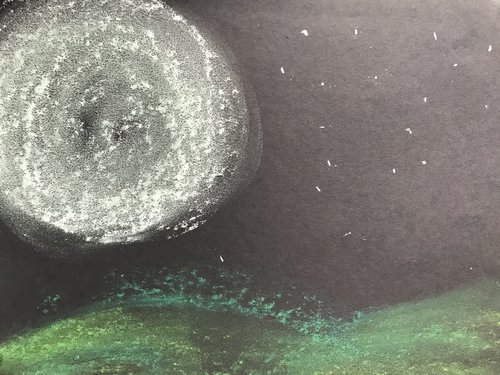 moonlight snail art project - chalk background