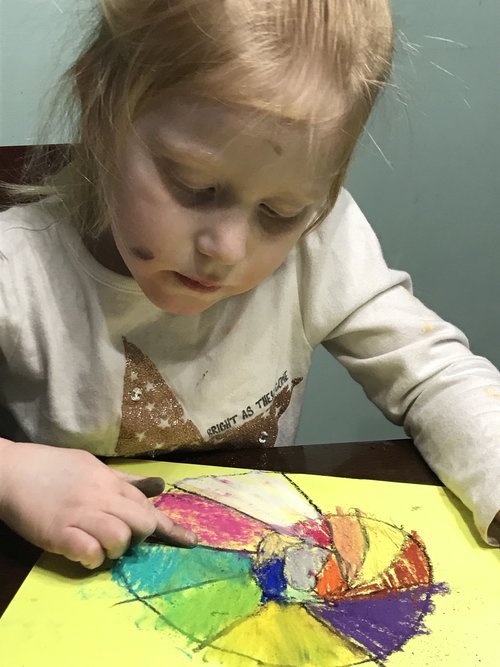 Easy Kandinsky Art for Kids with Chalk Pastels - Projects with Kids