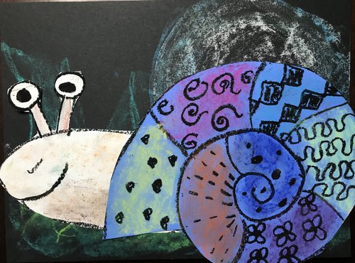 moonlight snail art project - my finished blue
