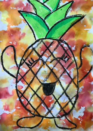 bleeding tissue pineapple art project - final