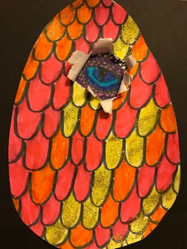 dragon egg art project - fire egg