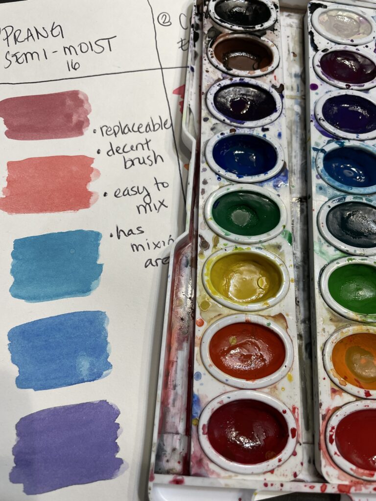 Prang Watercolor Half Pan Set, 8-Colors