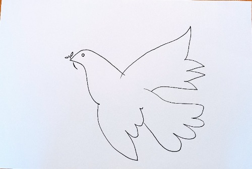 peace dove art project - draw dove