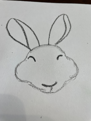 beatrix potter art project - bunny head
