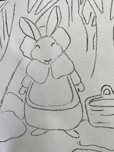 beatrix potter art project - crayon outline