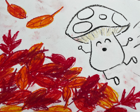 Cute Mushroom Drawing with Oil Pastels | Mushroom drawing, Drawing for kids,  Drawings