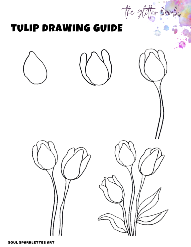 tulip art project drawing guide